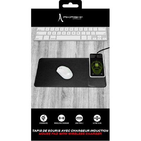  NEZUMI - TAPIS DE SOURIS AVEC CHARGEUR INDUCTION, NOIR