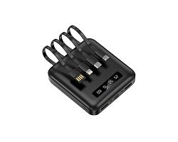 BATTERIE DE SECOURS AVEC 4 CABLES - 10 000 MAH NOIRE