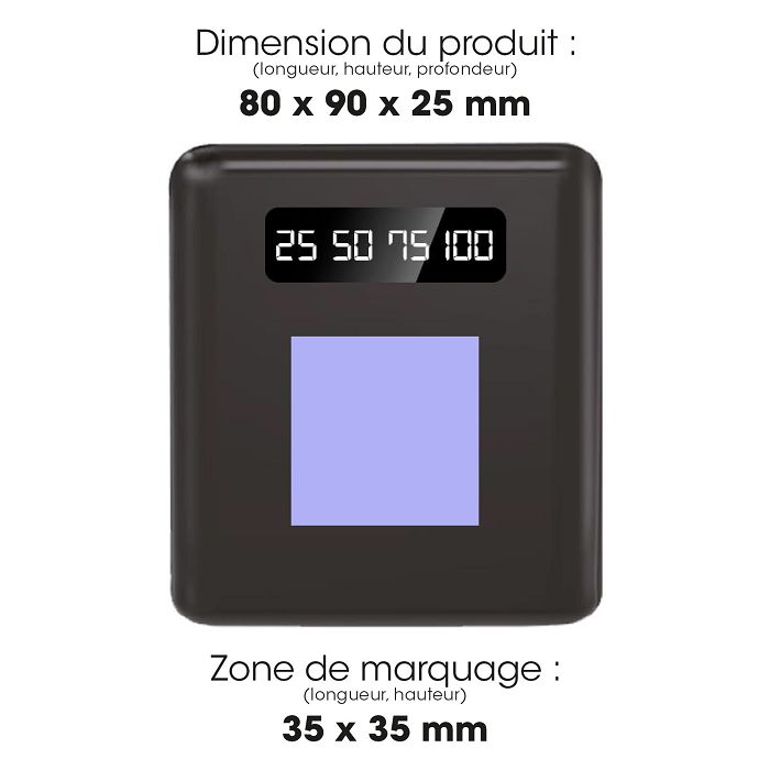  BATTERIE DE SECOURS AVEC 4 CABLES - 10 000 MAH NOIRE