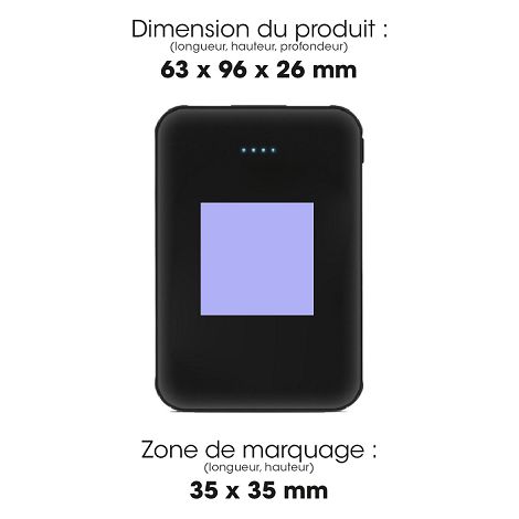  GOMU - BATTERIE DE SECOURS ULTRA COMPACTE - 10 000 MAH NOIRE