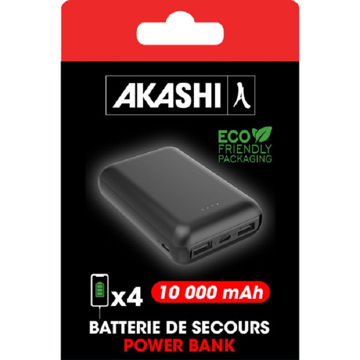  GOMU - BATTERIE DE SECOURS ULTRA COMPACTE - 10 000 MAH NOIRE
