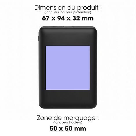  JINDAI - Batterie Powerbank ultra-compacte 20,000 mAh à charge ra