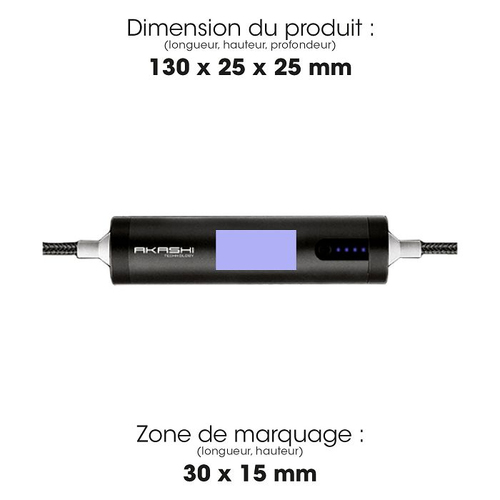 SAYO - CÂBLE USB 3 EN 1 AVEC FONCTION BATTERIE DE SECOURS 2600 mA