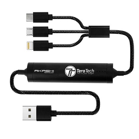  SAYO - CÂBLE USB 3 EN 1 AVEC FONCTION BATTERIE DE SECOURS 2600 mA