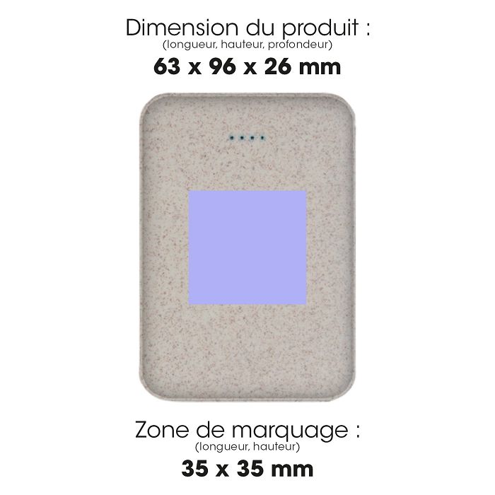  KOMUGI - BATTERIE DE SECOURS ECO - 10 000 MAH - EN PAILLE BLÉ REC