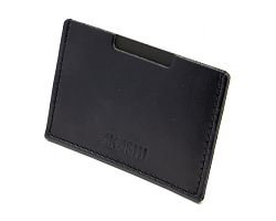 PORTE CARTE SIMPLE EN CUIR VERITABLE NOIR