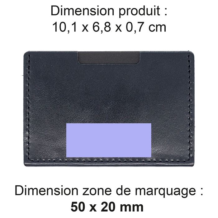  PORTE CARTE SIMPLE EN CUIR VERITABLE NOIR