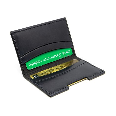  PORTE-CARTES FOLIO AVEC OU SANS ANTI-RFID  EN CUIR VERITABLE NOIR
