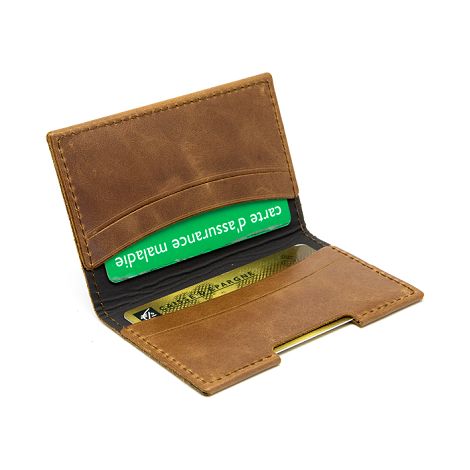  PORTE-CARTES FOLIO AVEC OU SANS ANTI-RFID  EN CUIR VERITABLE MARR