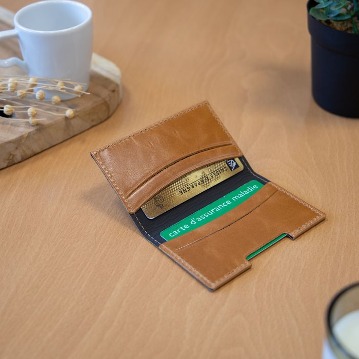  PORTE-CARTES FOLIO AVEC OU SANS ANTI-RFID  EN CUIR VERITABLE MARR