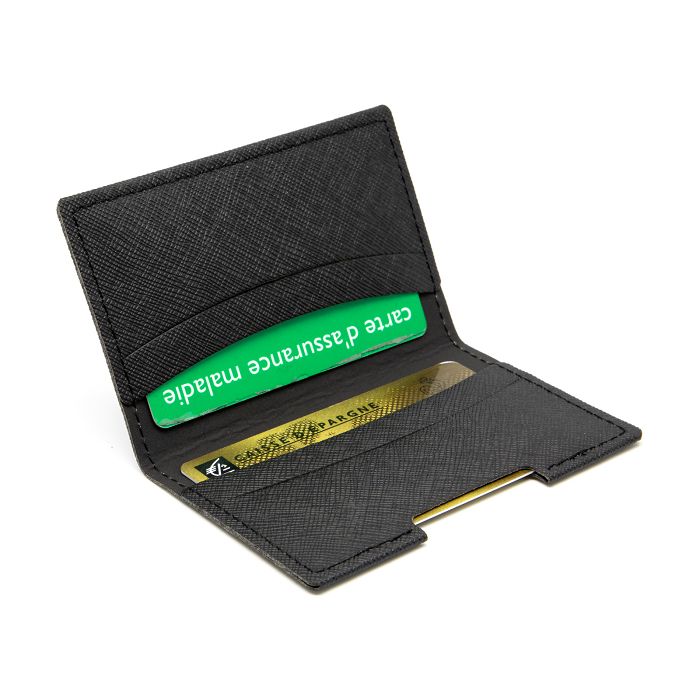  PORTE-CARTES FOLIO AVEC OU SANS ANTI-RFID EN SIMILI-CUIR NOIR GRA
