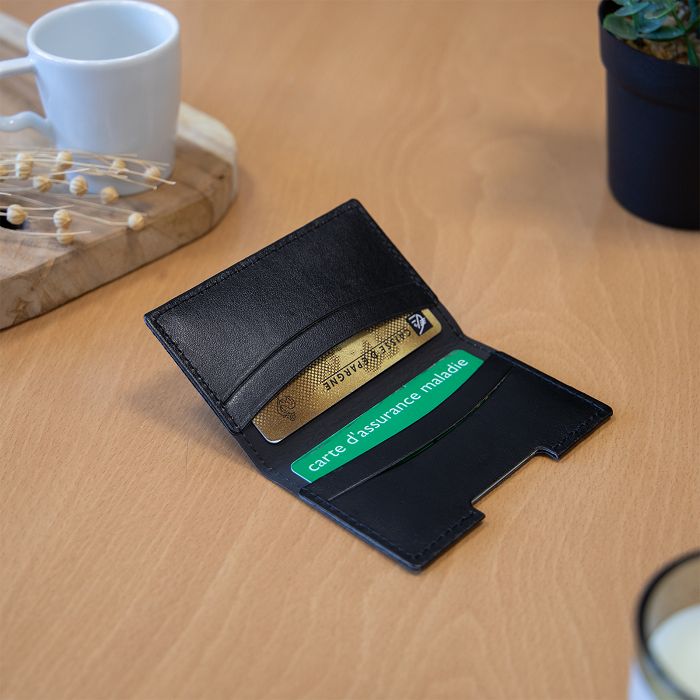  PORTE-CARTES FOLIO AVEC OU SANS ANTI-RFID EN SIMILI-CUIR LISSE NO