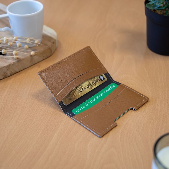  PORTE-CARTES FOLIO AVEC OU SANS ANTI-RFID EN SIMILI-CUIR LISSE MA