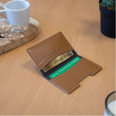  PORTE-CARTES FOLIO AVEC OU SANS ANTI-RFID EN SIMILI-CUIR LISSE MA