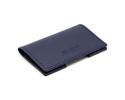 PORTE-CARTES FOLIO AVEC OU SANS ANTI-RFID  CUIR RECYCLÉ BLEU MARI