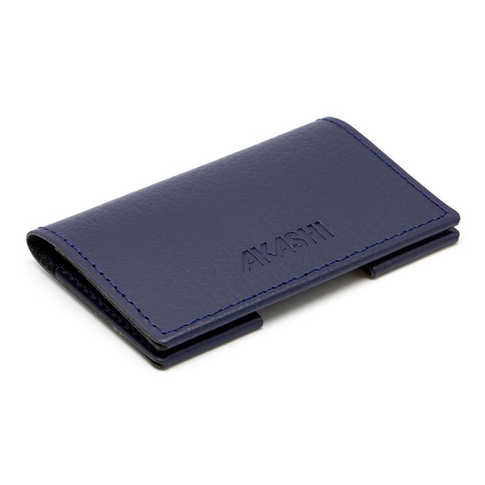  PORTE-CARTES FOLIO AVEC OU SANS ANTI-RFID  CUIR RECYCLÉ BLEU MARI