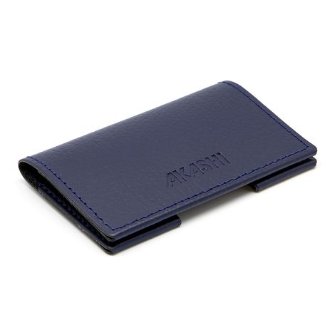  PORTE-CARTES FOLIO AVEC OU SANS ANTI-RFID  CUIR RECYCLÉ BLEU MARI