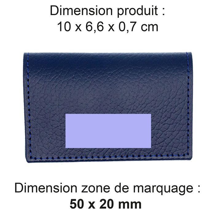  PORTE-CARTES FOLIO AVEC OU SANS ANTI-RFID  CUIR RECYCLÉ BLEU MARI