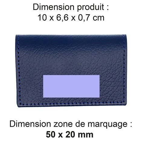  PORTE-CARTES FOLIO AVEC OU SANS ANTI-RFID  CUIR RECYCLÉ BLEU MARI