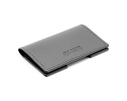 PORTE-CARTES FOLIO AVEC OU SANS ANTI-RFID  CUIR RECYCLÉ GRIS