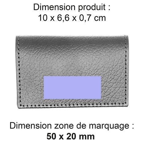  PORTE-CARTES FOLIO AVEC OU SANS ANTI-RFID  CUIR RECYCLÉ GRIS