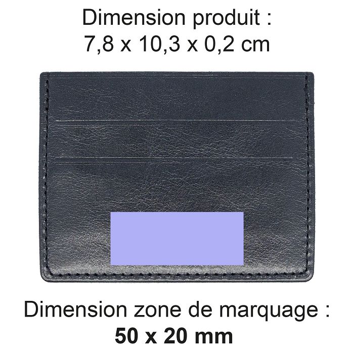  PORTE-CARTES HORIZONTAL AVEC OU SANS ANTI-RFID  EN CUIR VERITABLE