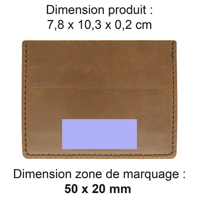  PORTE-CARTES HORIZONTAL AVEC OU SANS ANTI-RFID  EN CUIR VERITABLE