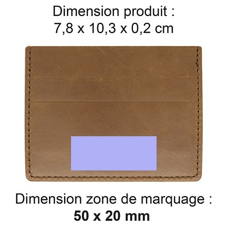  PORTE-CARTES HORIZONTAL AVEC OU SANS ANTI-RFID  EN CUIR VERITABLE