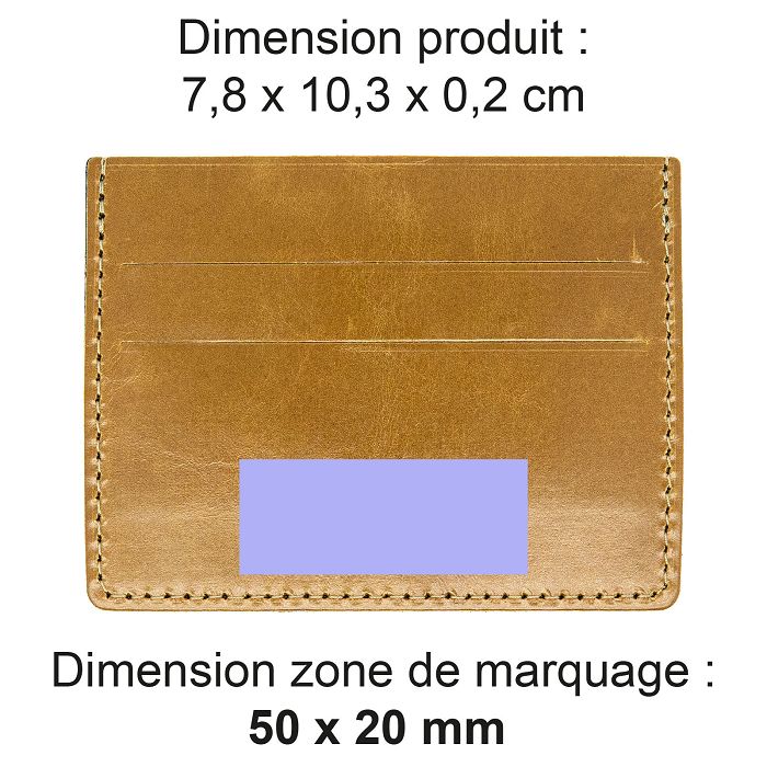  PORTE-CARTES HORIZONTAL AVEC OU SANS ANTI-RFID  EN CUIR VERITABLE