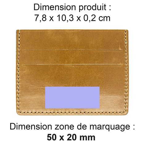  PORTE-CARTES HORIZONTAL AVEC OU SANS ANTI-RFID  EN CUIR VERITABLE