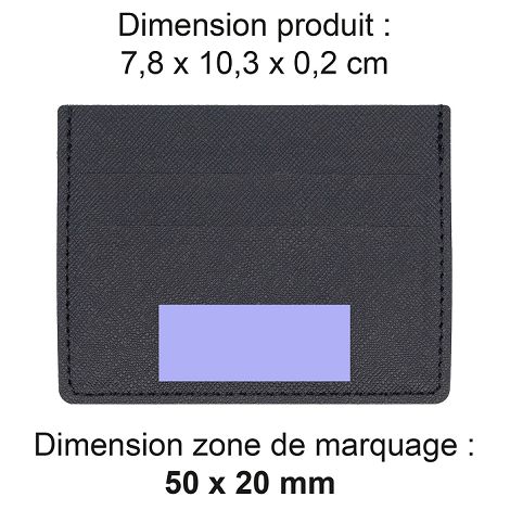  PORTE-CARTES HORIZONTAL AVEC OU SANS ANTI-RFID EN SIMILI-CUIR NOI
