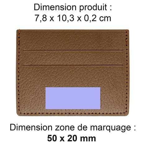  PORTE-CARTES HORIZONTAL AVEC OU SANS ANTI-RFID EN SIMILI-CUIR LIS