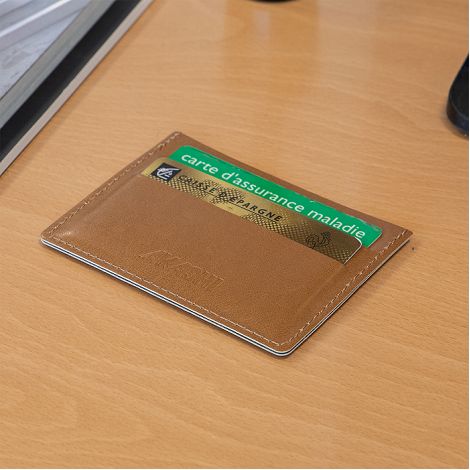  PORTE-CARTES HORIZONTAL AVEC OU SANS ANTI-RFID EN SIMILI-CUIR LIS