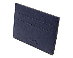 PORTE-CARTES HORIZONTAL AVEC OU SANS ANTI-RFID  CUIR RECYCLÉ BLEU