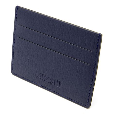  PORTE-CARTES HORIZONTAL AVEC OU SANS ANTI-RFID  CUIR RECYCLÉ BLEU