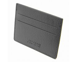 PORTE-CARTES HORIZONTAL AVEC OU SANS ANTI-RFID  CUIR RECYCLÉ GRIS