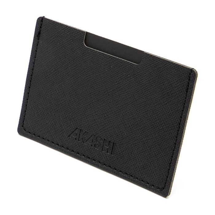  PORTE CARTE SIMPLE EN SIMILI-CUIR NOIR GRAINE