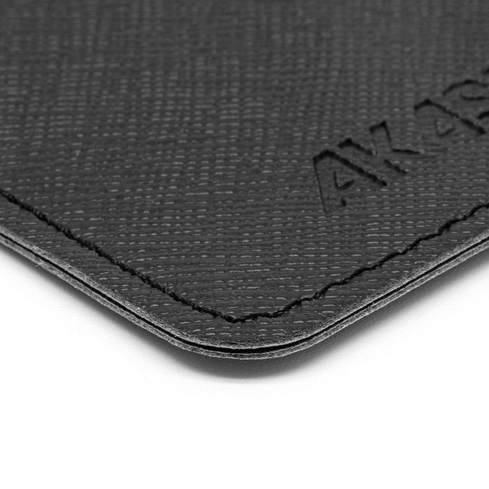  PORTE CARTE SIMPLE EN SIMILI-CUIR NOIR GRAINE