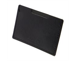 PORTE CARTE SIMPLE EN SIMILI-CUIR LISSE NOIR
