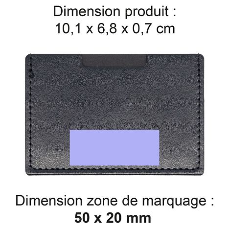  PORTE CARTE SIMPLE EN SIMILI-CUIR LISSE NOIR