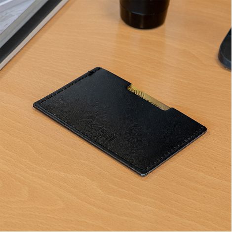  PORTE CARTE SIMPLE EN SIMILI-CUIR LISSE NOIR