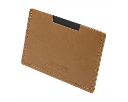 PORTE CARTE SIMPLE EN SIMILI-CUIR LISSE MARRON
