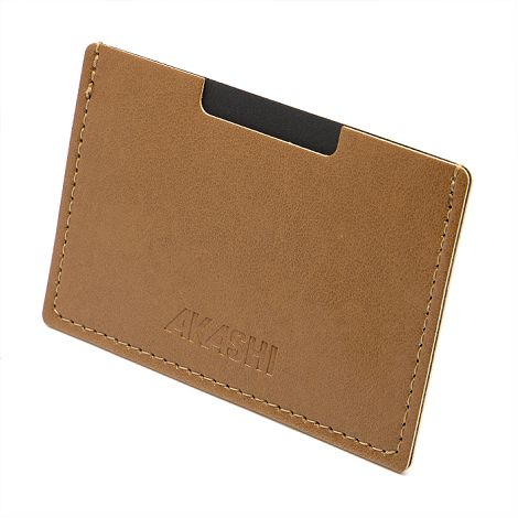  PORTE CARTE SIMPLE EN SIMILI-CUIR LISSE MARRON