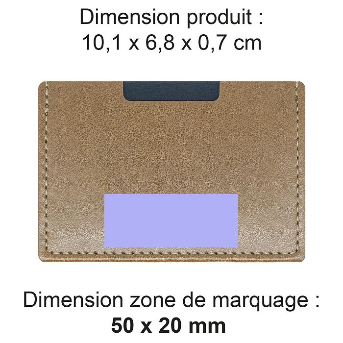  PORTE CARTE SIMPLE EN SIMILI-CUIR LISSE MARRON