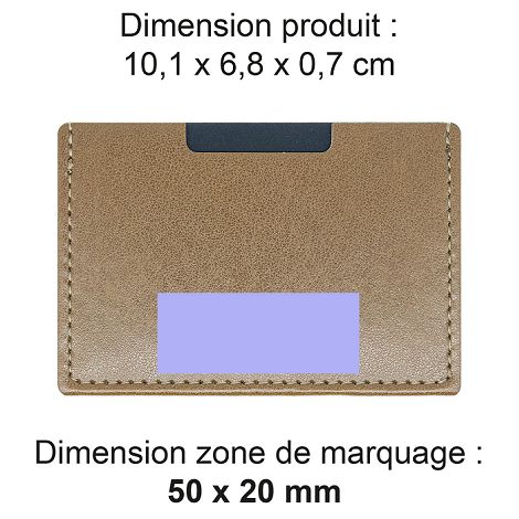  PORTE CARTE SIMPLE EN SIMILI-CUIR LISSE MARRON