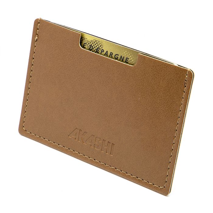  PORTE CARTE SIMPLE EN SIMILI-CUIR LISSE MARRON