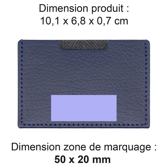  PORTE CARTE SIMPLE CUIR RECYCLÉ BLEU MARINE