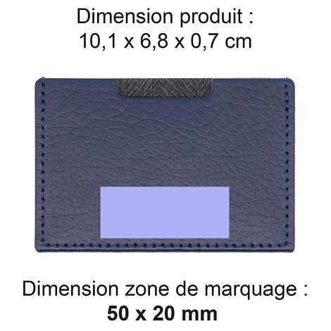  PORTE CARTE SIMPLE CUIR RECYCLÉ BLEU MARINE