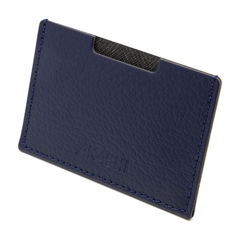  PORTE CARTE SIMPLE CUIR RECYCLÉ BLEU MARINE