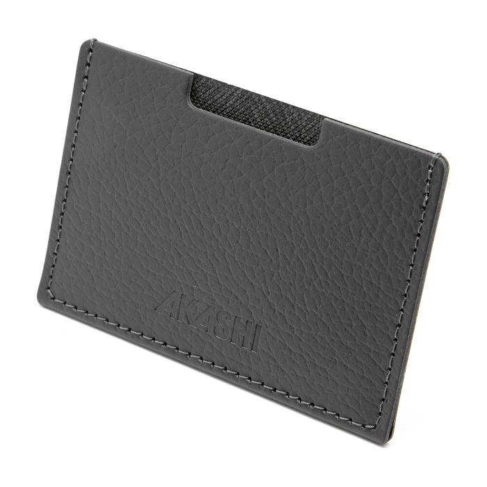  PORTE CARTE SIMPLE CUIR RECYCLÉ GRIS